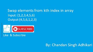 Swap array elements from kth index