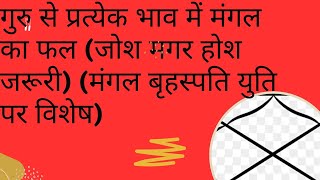 गुरु से प्रत्येक भाव में मंगल का फल (जोश मगर होश जरूरी) (मंगल बृहस्पति युति पर विशेष)#kundali