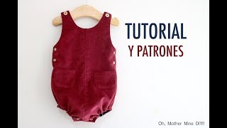 Patrones de peto tipo pelele para niños (gratis para talla hasta 36 meses)