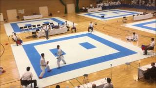 関東学生空手道選手権大会　男子決勝　宮崎選手VS中野選手　帝京大学