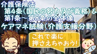 【介護保険法第４条（国民の努力及び義務）＆介護保険法（総則）第１条～第８条の全体像】（介護支援分野）聞き流すとケアマネ試験に合格しやすくなる動画