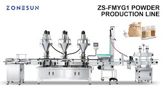 ZONEPACK ZS-FMYG1 Auger Flour Milk Chili Powder Filling Capping  Production Line Servo Motor Bottle