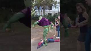 Green Goblin beats up Spidey 2!! (Public Prank) 🎃🕷️ #Shorts