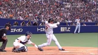 長野 5回表 三遊間へ逆転タイムリー 中日×巨人 2014 09 23