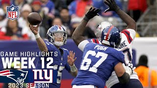 New England Patriots vs. New York Giants | 2023 Week 12 Game Highlights