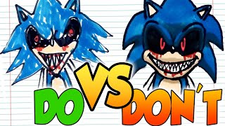 DOs & DON'Ts Drawing SONIC.EXE In 1 Minute CHALLENGE!
