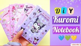 DIY Cute Kuromi Notebook/Diary _ How to Make Kuromi Notebook at home _ Sanrio crafts