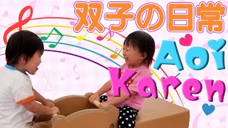 【2歳男女双子】仲良し双子の遊びに密着！