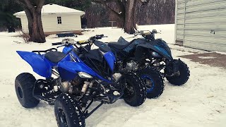 770cc Yamaha Raptor with snow tires is a beast!