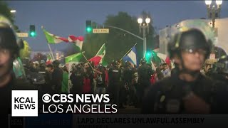 LAPD declares unlawful assembly as anti-ICE protests continue in downtown LA