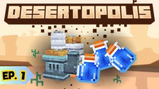 Minecraft DESERTOPOLIS | SOBREVIVIENDO EN EL CALUROSO DESIERTO | Mods con misiones Resumido!