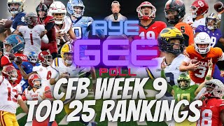 Week 9 College Football Top 25 Rankings | Aye Gee Poll