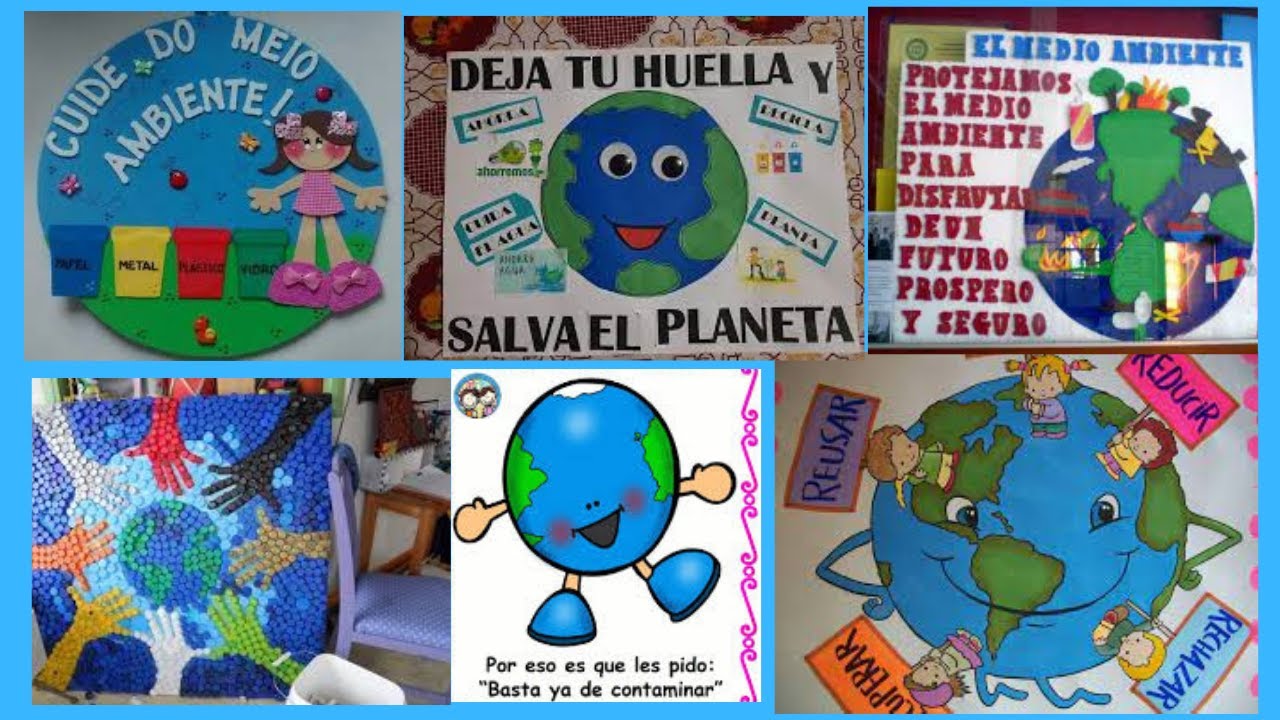 Carteles Periodico Mural Del Medio Ambiente Con Material Reciclado