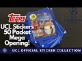 50 Packet Box Break Opening! | Topps UEFA Champions League 2020/2021 Sticker Collection Opening!