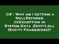 C# : Why am I getting a NullReferenceException in System.Data.Entity.dll (Entity Framework)?
