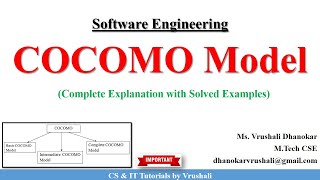 SE 37 : COCOMO Model with Solved Examples #softwareengineering @csittutorialsbyvrushali