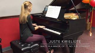 Juste Kirieliute, Waltz in A Minor, op  77, no  9, by Schubert