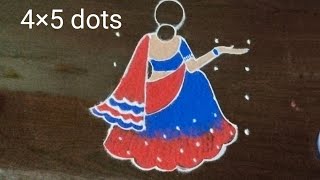 creative girl with pongal pot kolam/pongal rangoli with dots/sankaranti mugglu @NSchannelrangoli