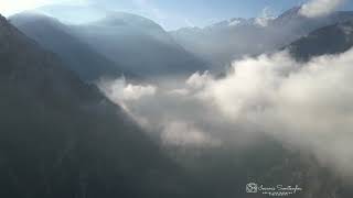 Flying through the clouds at Enipea Gorge -Olympus Mountain-Greece