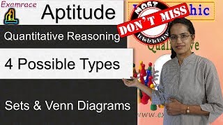 Sets & Venn Diagrams - 4 Possible Types of Questions (Examrace)