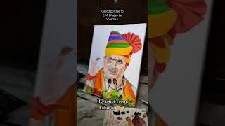 Gifted portrait to C. M. Bhajan Lal Sharma ji by Artist Teena Lalawat #myart #shorts