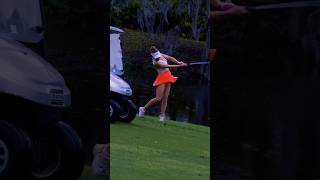 Golf Star Claire Bear Swinging on Rough Golf Pun #shorts #golfswing #golf #golfer #golfgirl