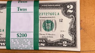 Pack of $200 $2 bills NEW in sequence order!!!