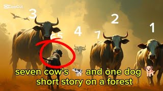 seven cows and one dog short story but cows is cute and dog is crazy#dog#animals #cow #foryou #viral