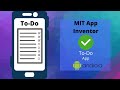 How to Make To-Do App | Part 1 | MIT App Inventor | By Krishna Raghavendran