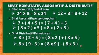 Sifat Operasi Hitung Komutatif, Assosiatif dan Distributif