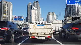 하마정 교대 명륜동 온천동 구서동 범어사입구 노포동버스터미널까지 주행영상 busan city driving video, road trip