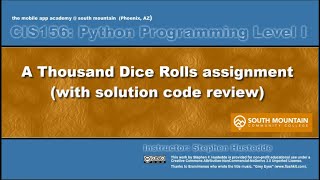 Python 05G - Thousand Dice Rolls (with code review)