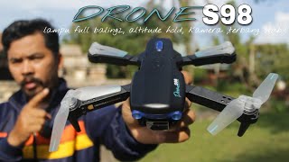 s98 drone /drone paling unik full lampu warna warni / tes outdor