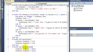 Visual Basic (VB) Guessing Game using Sub Procedures