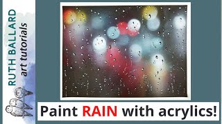 Paint easy raindrops with acrylics! Tips and techniques for basic airbrushing and acrylic painting.