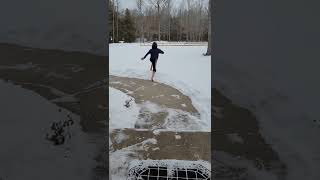 He thinks that he's a bear#just for fun #barefoot #Canada at -7Celsius