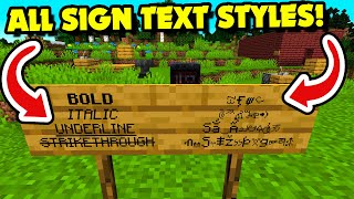 How to do ALL SIGN TEXT STYLES in Minecraft 1.21.4 Java?! | Bold, Italic, Underline, Strikethrough
