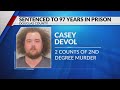 Man sentenced to 97 years for killing 2 people and a dog