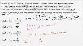 Linear function word problems — Harder example | Math | SAT | Khan Academy