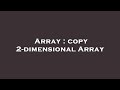 Array : copy 2-dimensional Array