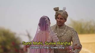 Ranjha 2.0 - Lyrics with English Translation #sidkiarawedding #sidkiara #ranjha #bollywood