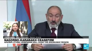 'Prime Minister Pashinyan said he was ready to take in the ethnic Armenians of Nagorno-Karabakh'