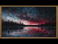 iconic starry night wall art gold frame tv vintage painting gold framed tv art screensaver