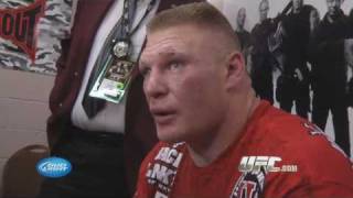 UFC 116 Brock Lesnar post fight backstage interview.