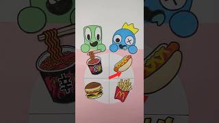 Rainbow Friends Blue x Green Spicy Noodles Mukbang😭Stop Motion Animation #shorts #youtubeshorts