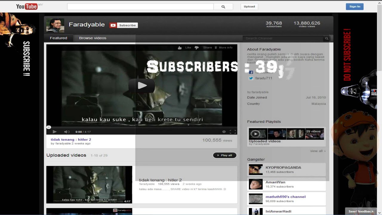 Top 10 Malaysian R Youtube