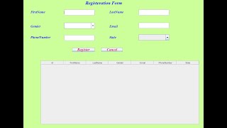 Registeration Form With JTable in Java Using Eclipse