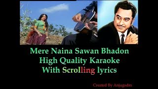 Mere Naina Sawan Bhadon || Mehbooba 1976 || Karaoke With Scrolling Lyrics (High Quality)