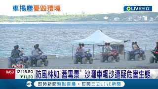 飛塵揚起恐毀環境! 沙灘車飆沙遭環保團體控破壞生態 防風林如\