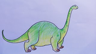 How to draw a Brontosaurus dinosaur 🦕|| Easy step by step || Easy animal drawing.